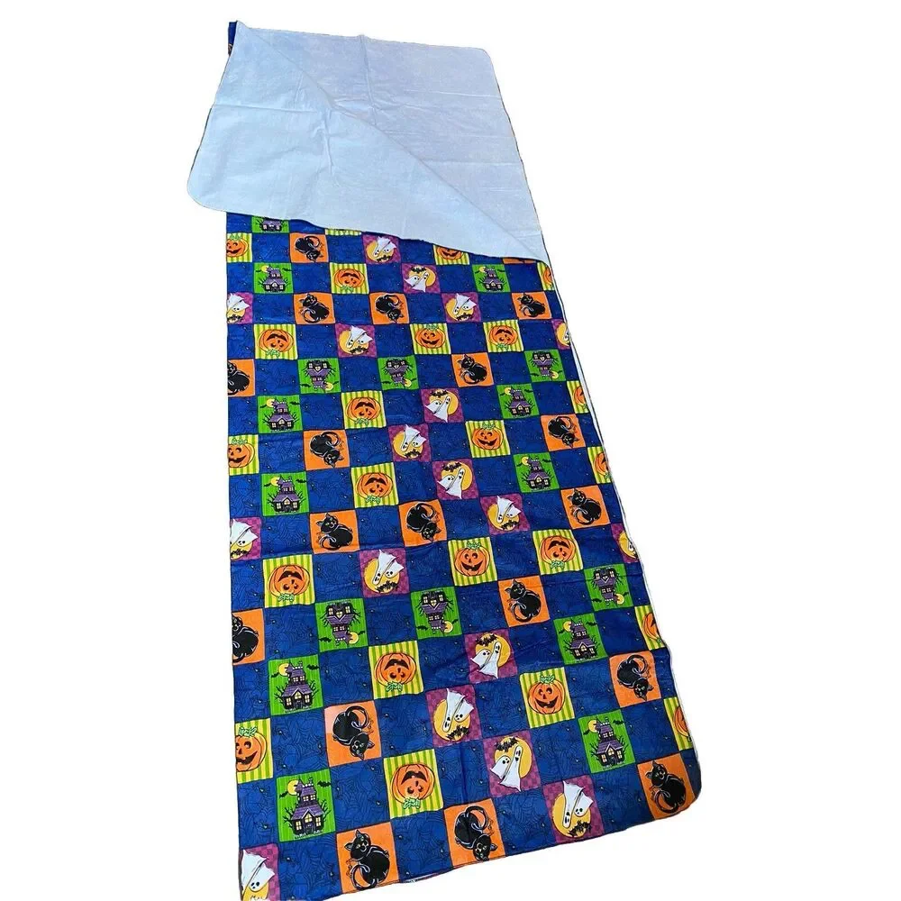 Halloween Multicolored Vinyl Top Trick or Treat Rectangle Tablecloth 60”x78”